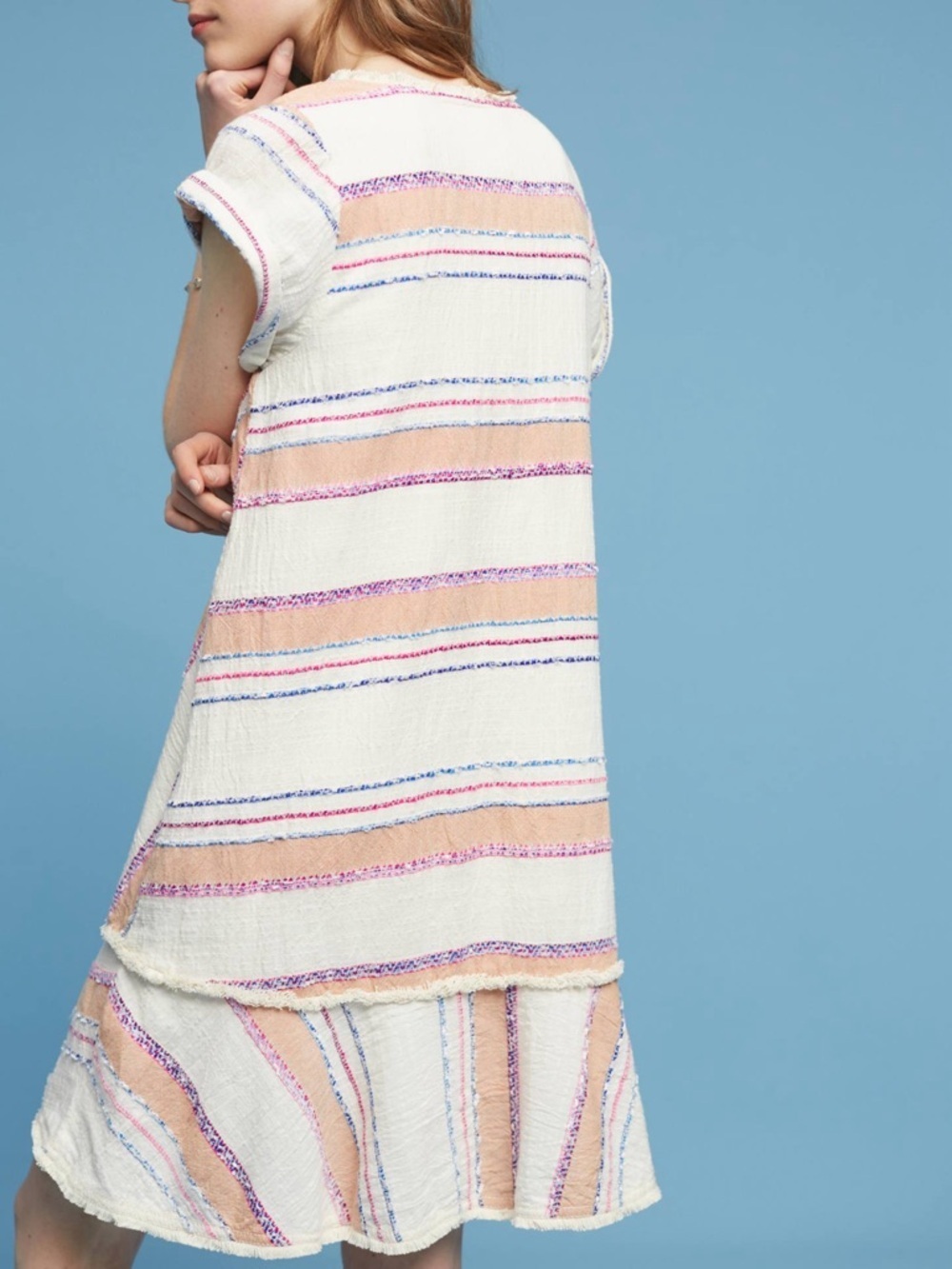 Anthropologie Holding Horses Elira Striped Cotton Tunic Dress - Picture 3 of 11